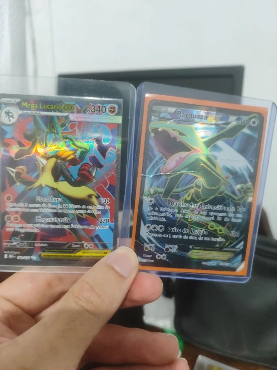 Cartas Pokémon Mega Lucario NM e Rayquaza Ex D - Foto 3