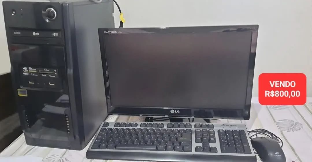 Computador de Mesa Completo LG Flatron + CPU + Teclado e Mouse