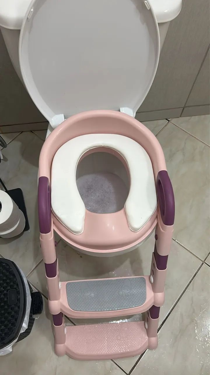 Assento Infantil Vaso Sanitario Troninho Redutor Com Escada - Foto 2