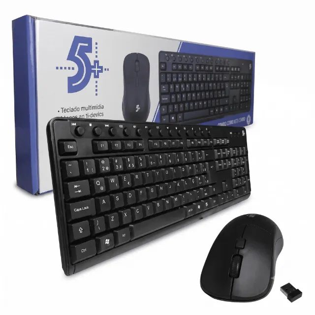 Kit Teclado Mouse Sem Fio 5+ Office KW-500 Multimidia - Foto 5