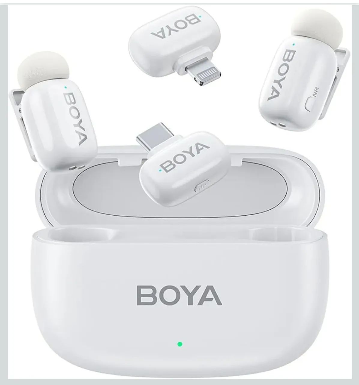 Microfone Lapela Boya Mini-13 Sem Fio Branco Android/iOS  Com Nota Fiscal