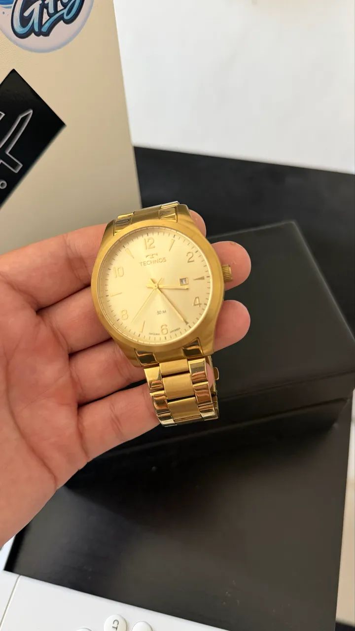 Relógio Masculino Technos Steel Dourado - Foto 2