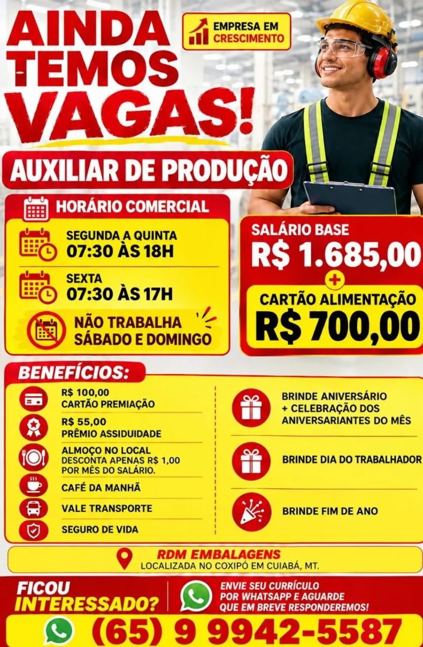 Venha fazer parte da nossa equipe imediato