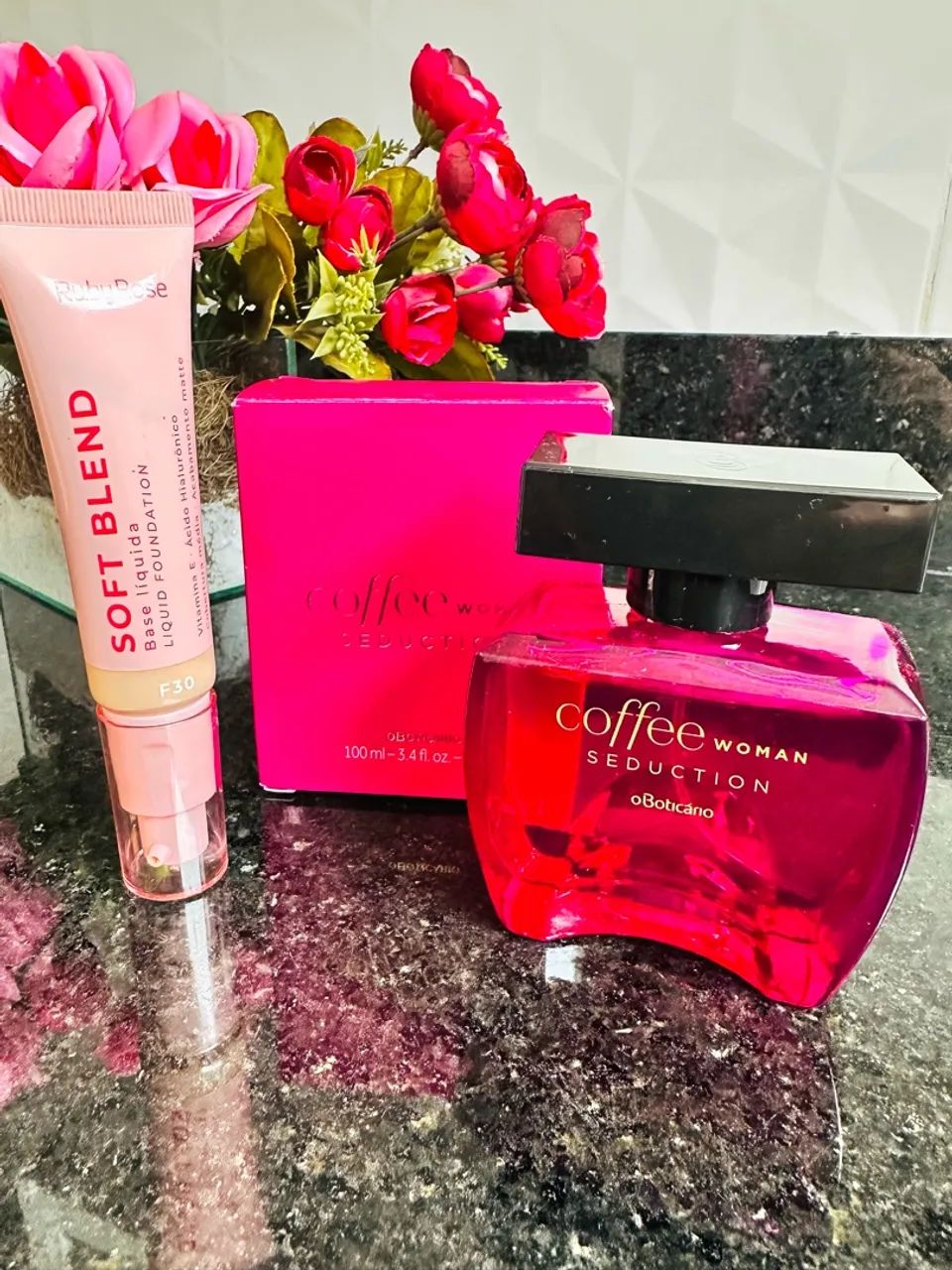 Kit perfume coffee woman seduction e base ruby rose  - Foto 3