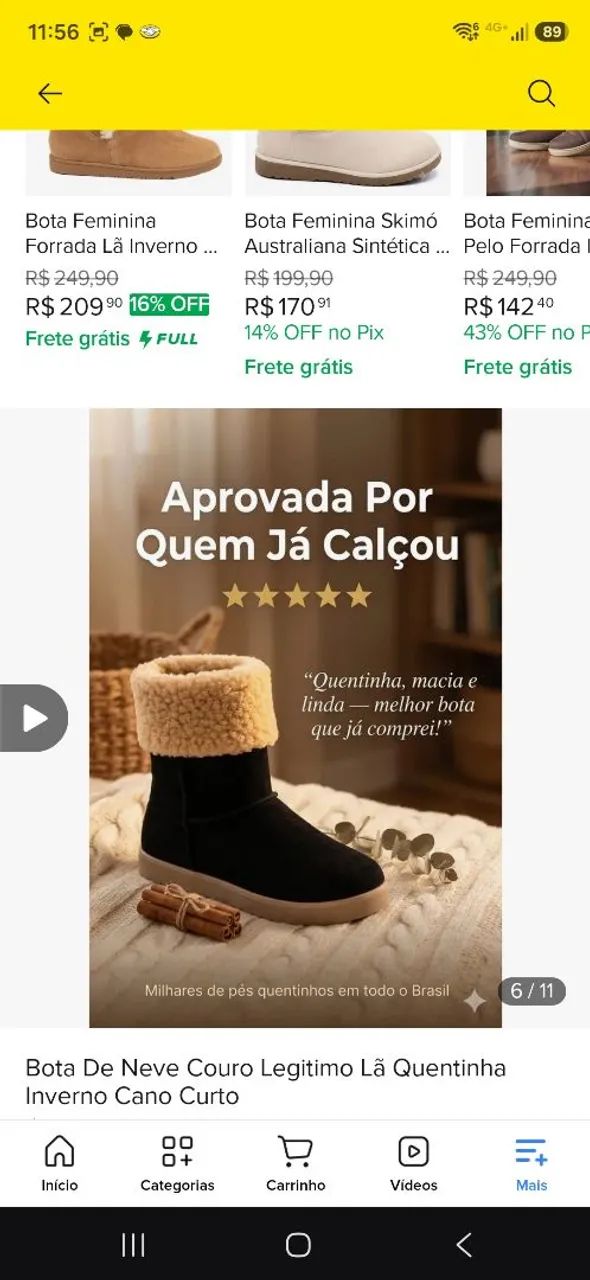 Bota de neve nova forro de lã nova - Foto 3