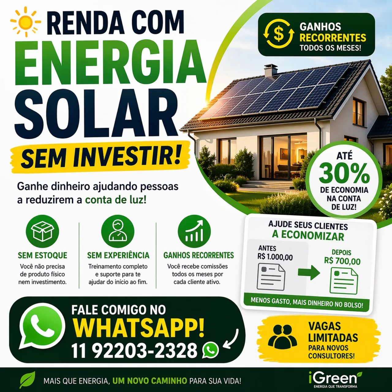 Seja uma corretor de energia solar 