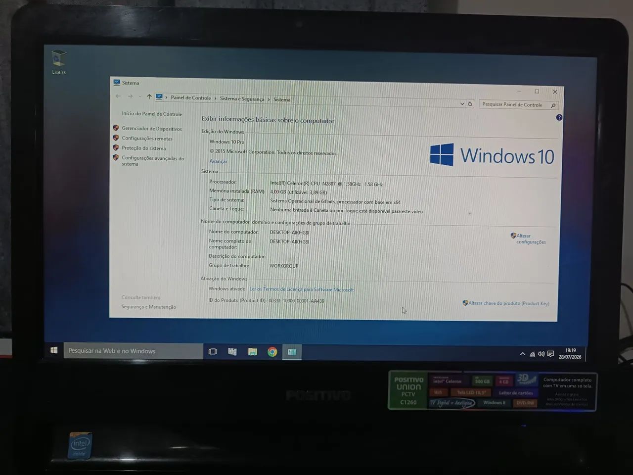 Positivo all in one - Windows 10 - Foto 2