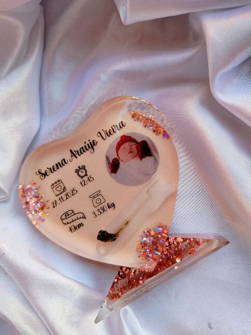 Eternização em Resina Personalizada - Lembrança do Nascimento do Bebê