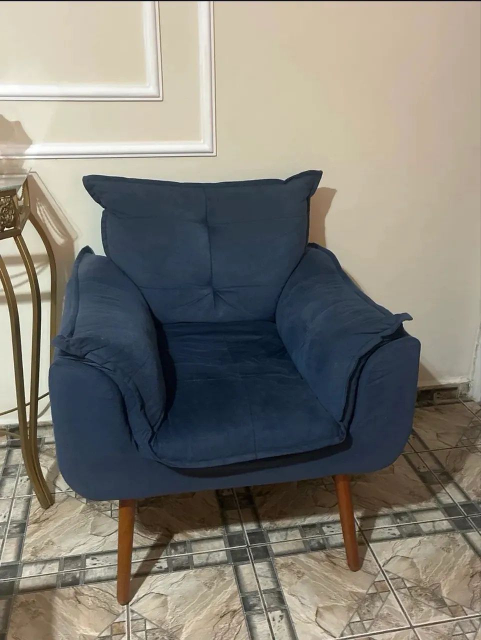 POLTRONA SUEDE AZUL-MARINHO  - Foto 3