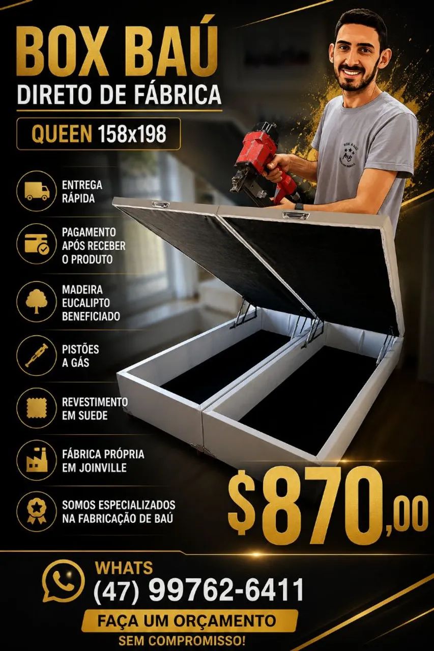 BOX BAÚ QUEEN 158x198