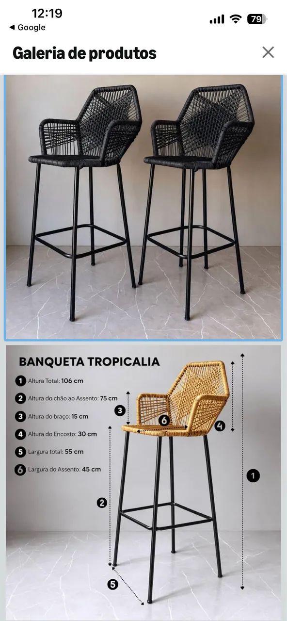 2 Banquetas para balcão/área gourmet