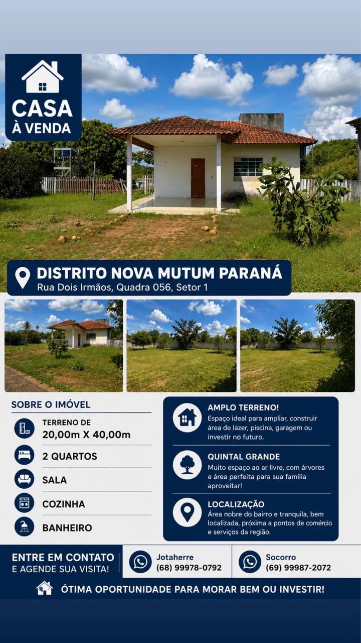 Vende-se em Nova Mutum do Paraná 