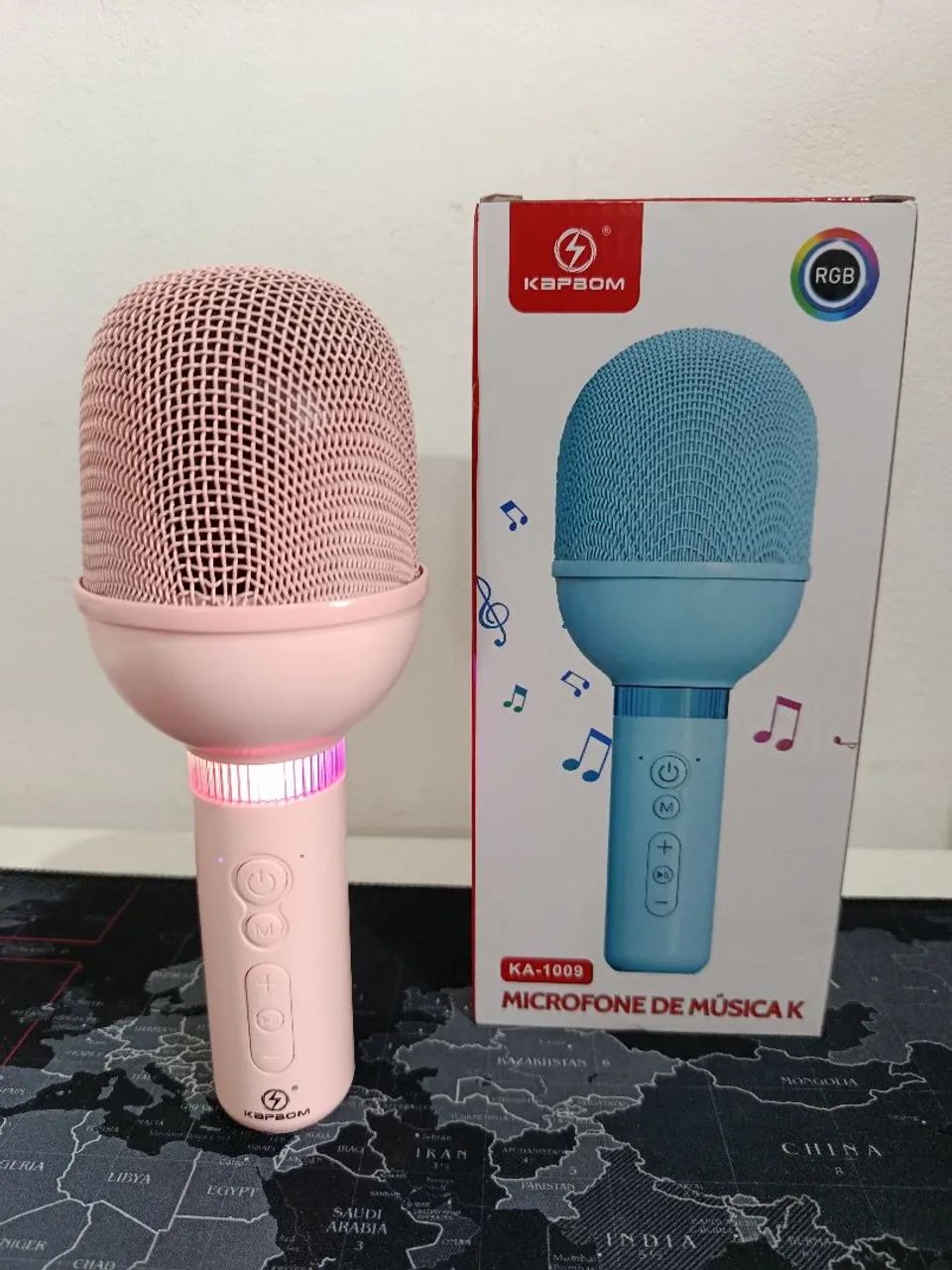 Microfone karaokê via bluetooth com led / PROMOÇÃO IMPERDÍVEL 