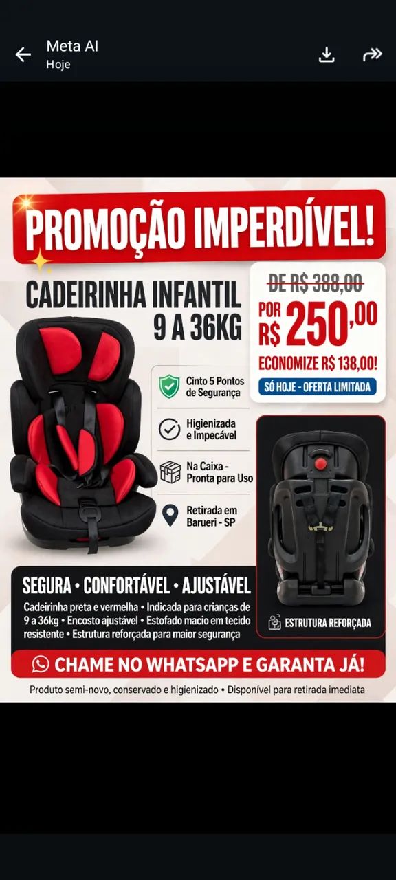 Cadeirinha infantil  - Foto 4