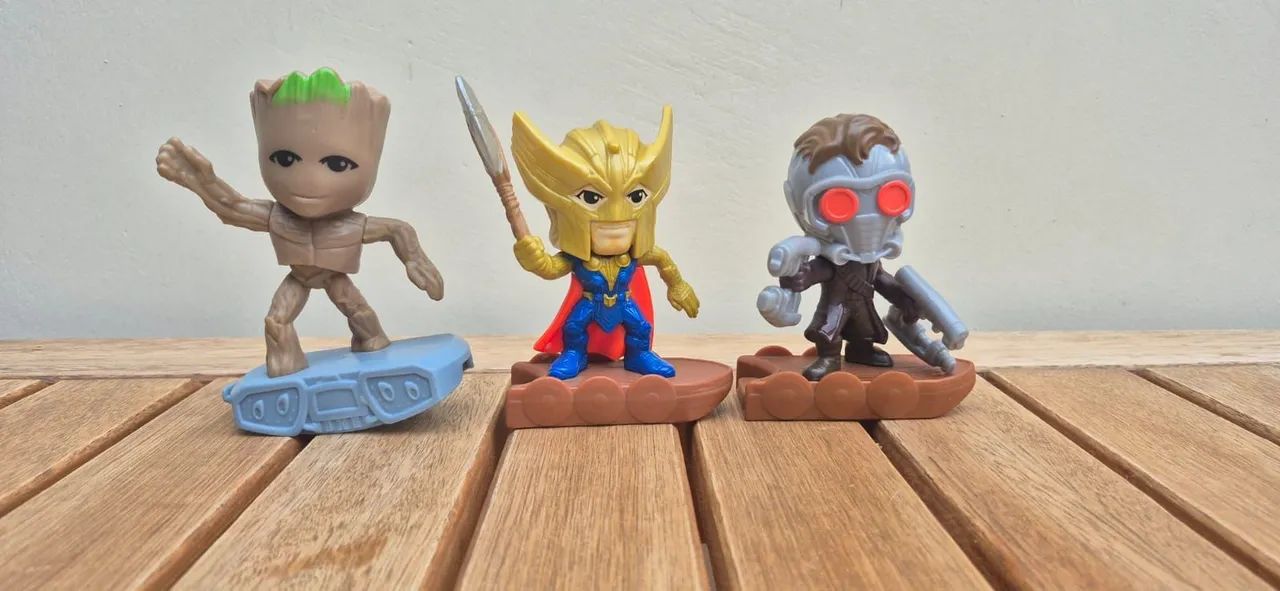 Coleção MC Donalds Thor Amor e trovão - Thor, Groot e Star Lord