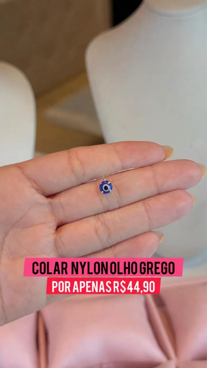 Colar Nylon Olho Grego Prata 925 - Foto 2