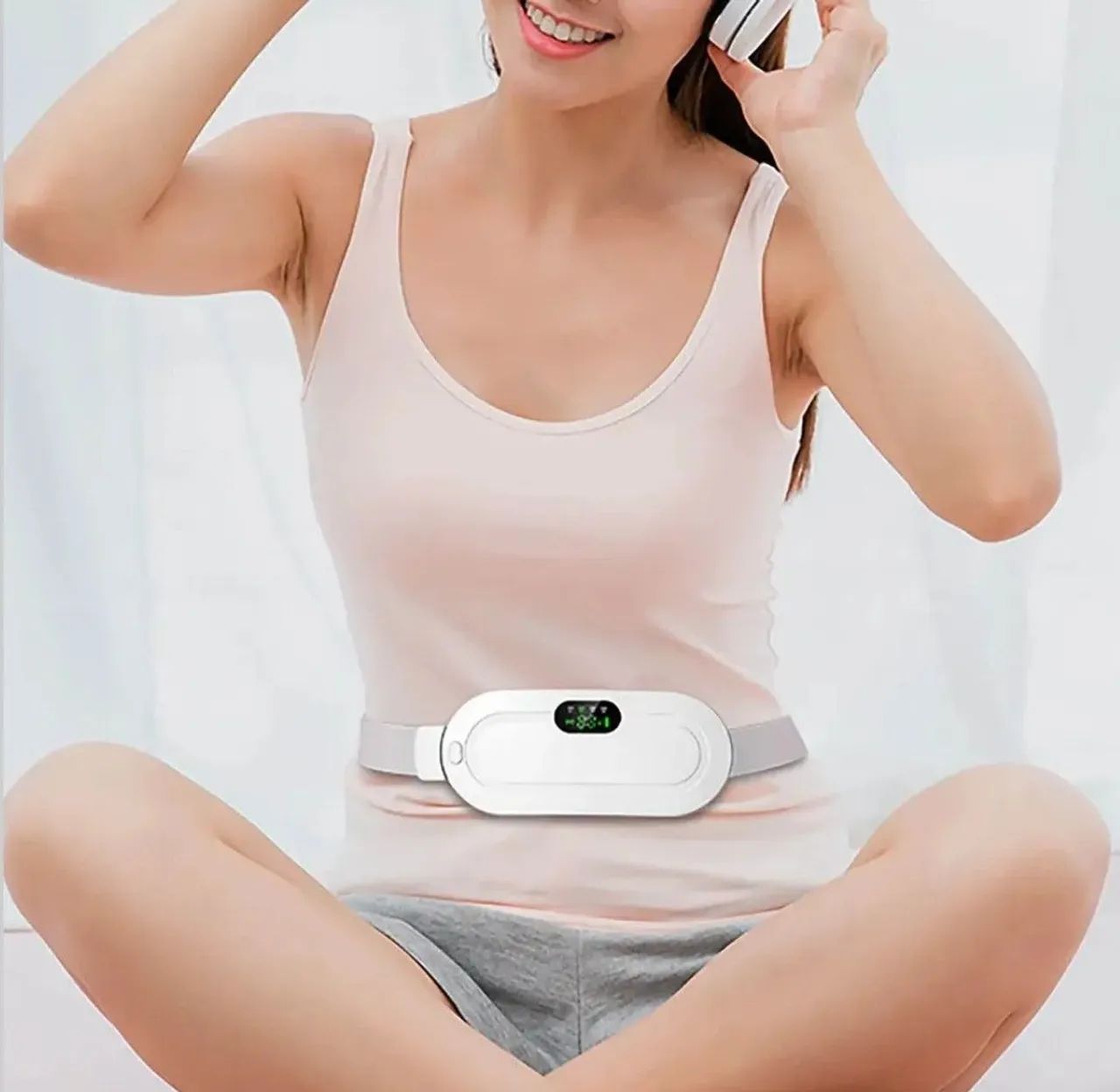 cinta térmica massageadora menstrual sem fio - Foto 2