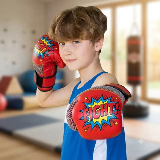 Kit Saco de Boxe Infantil Americano 32Cm com Luvas - Play Brink SM125364 HL-1651 - Foto 4