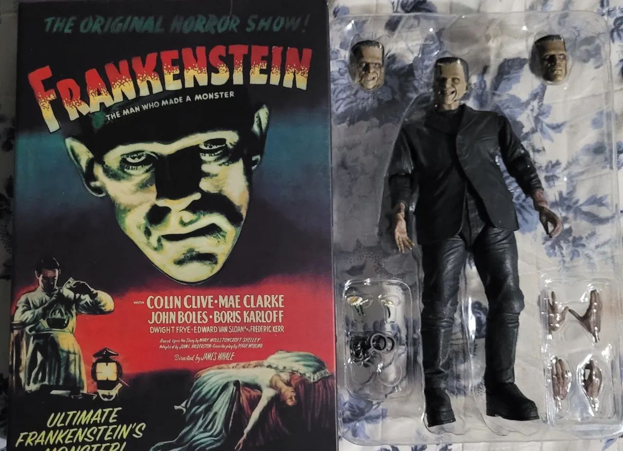 Boneco Frankenstein neca monstro action figure terror horror Universal monsters 