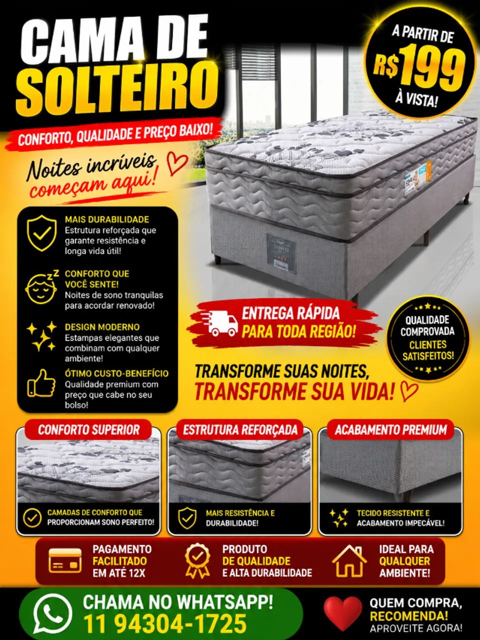 Cama box solteiro conjugada completa, conforto e entrega imediata !!!