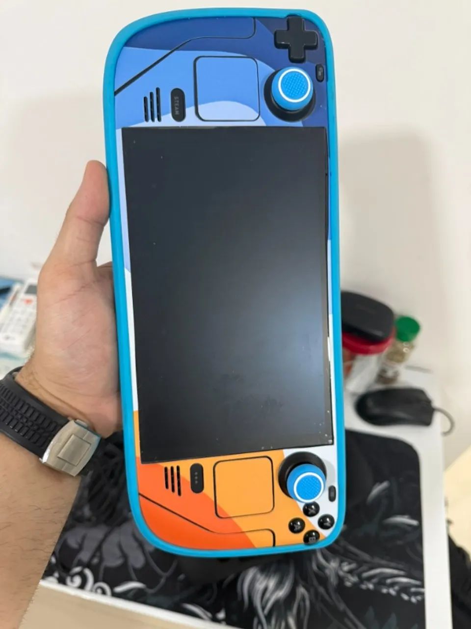 Steam Deck OLED 512GB + MicroSD 1TB + Skin + Case + Acessórios