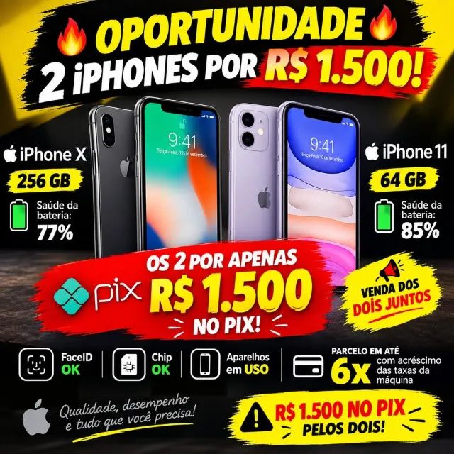 2 iphones X e 11