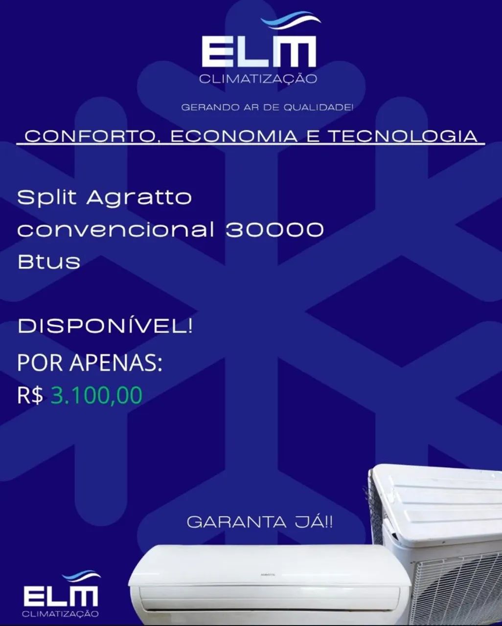 Split Agratto convencional 30000 Btus.