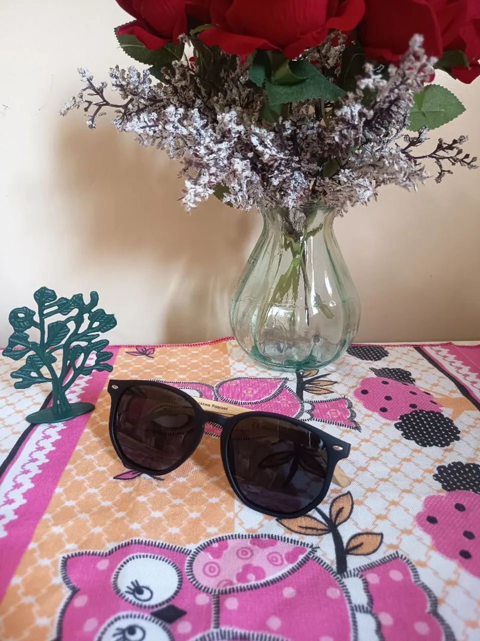 Oculos de sol Polarizado UV400 Hexagonal Bambu - Foto 5