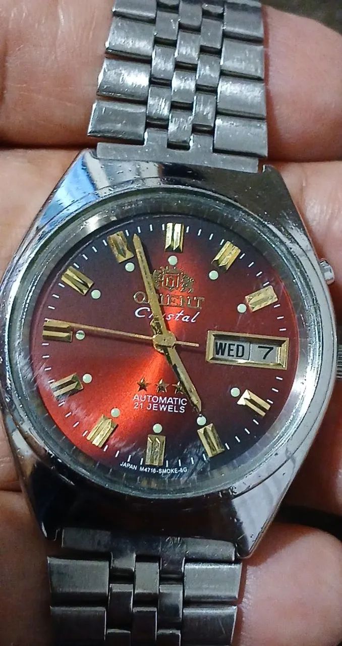 Relogio orient vermelho funcionando 100%