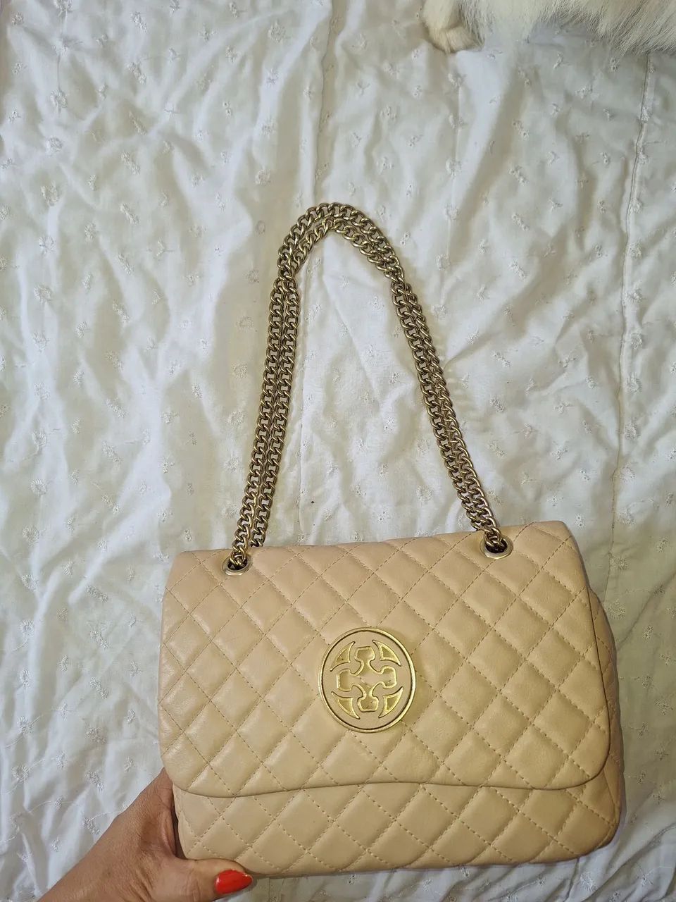 Bolsa capodarte nude em couro legítimo 