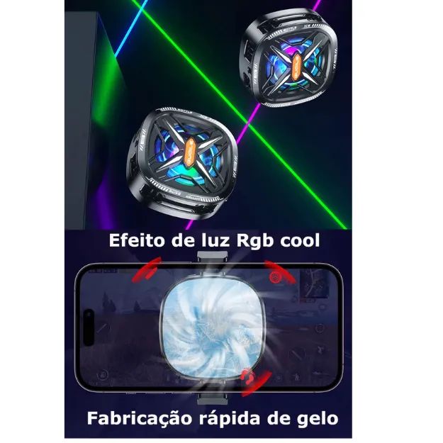 Cooler Celular Rgb Succão Magnética + Clipe Traseiro 2 En 1 - Foto 5