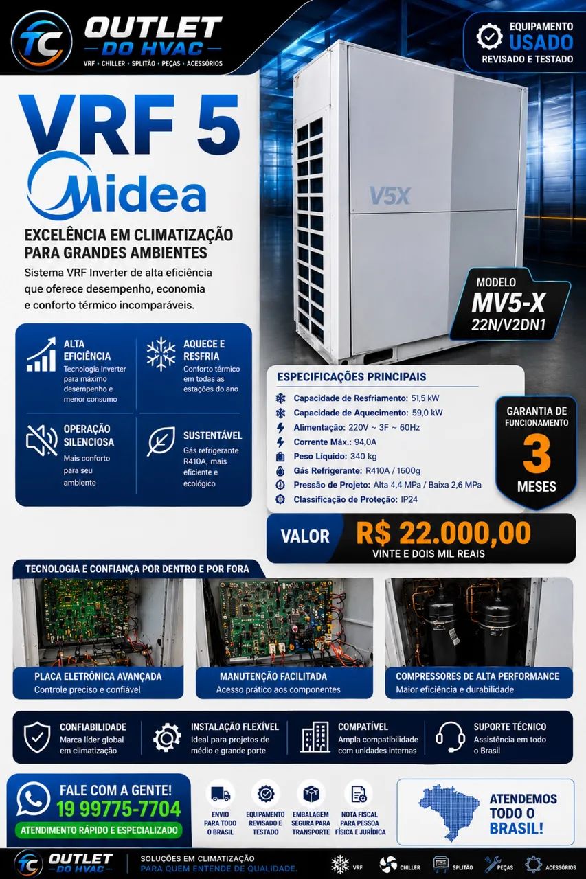 Ar condicionado VRF Midea V5 220v