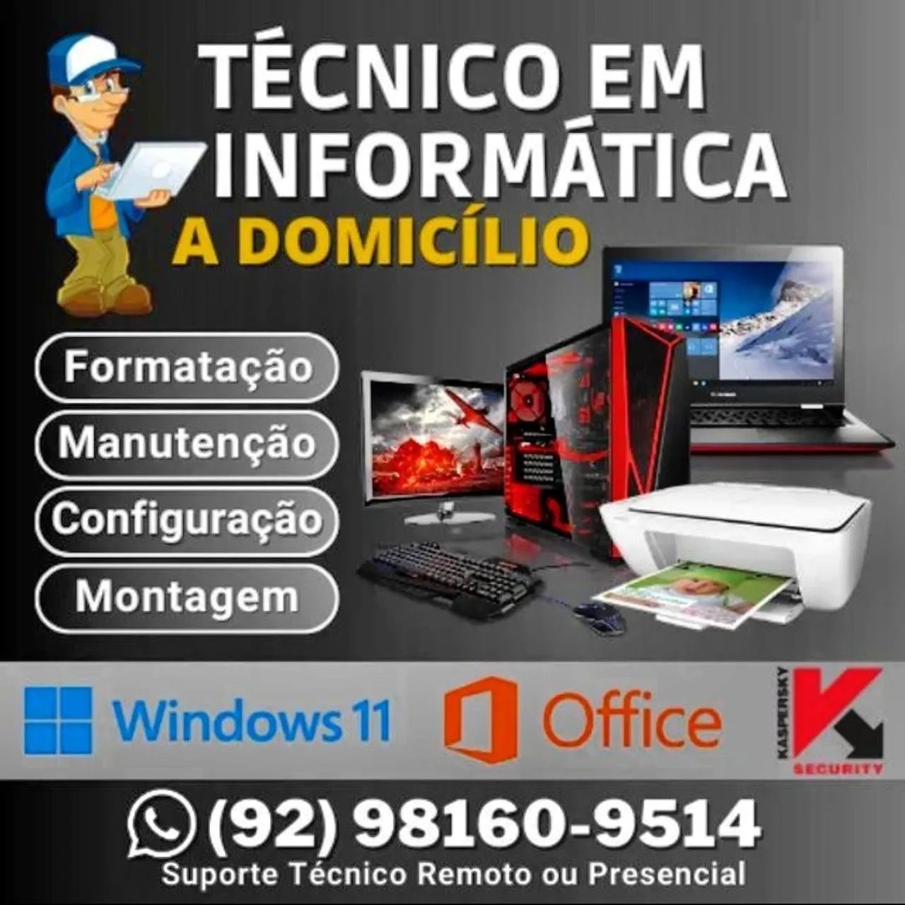 Técnico de Informática a Domicílio (PCs e Notebooks)