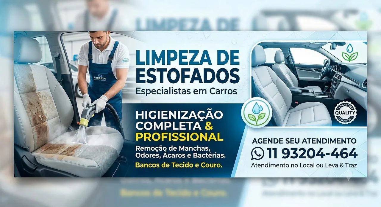 Limpeza de estofados veicular