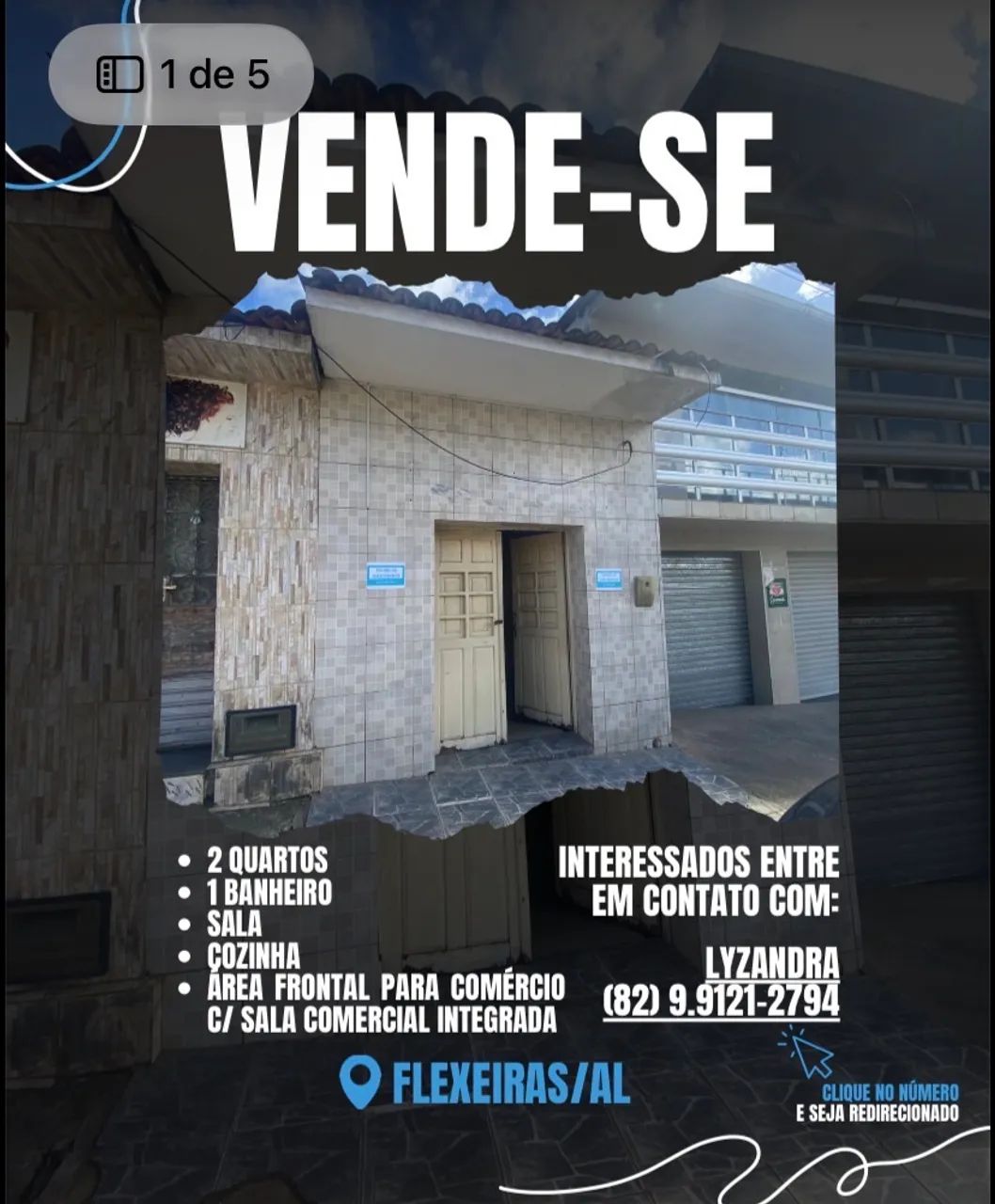 Vende-se casa no centro de Flexeiras/AL