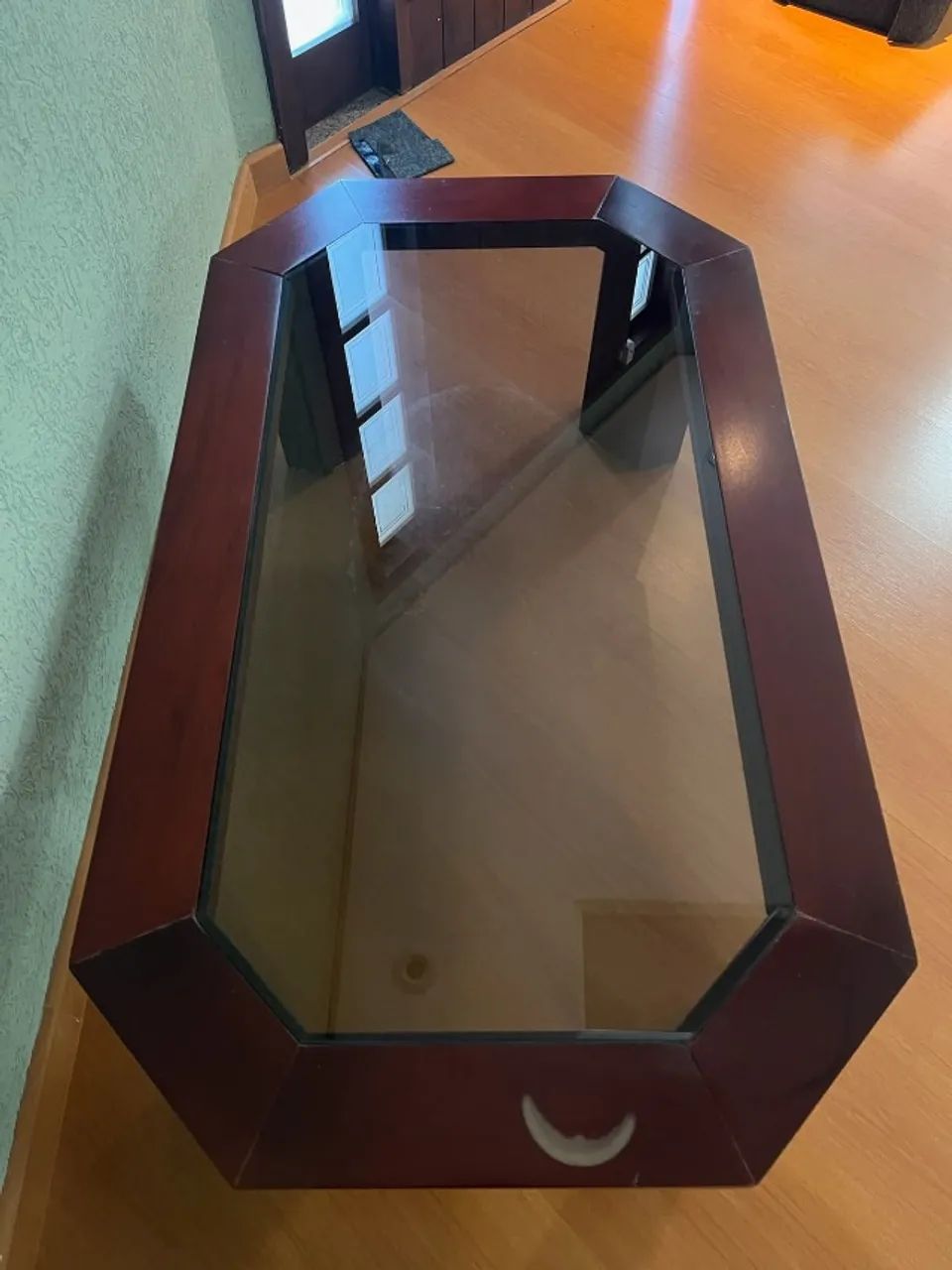  MESA DE CENTRO COM TAMPO DE VIDRO FUMÊ (C003) - Foto 4