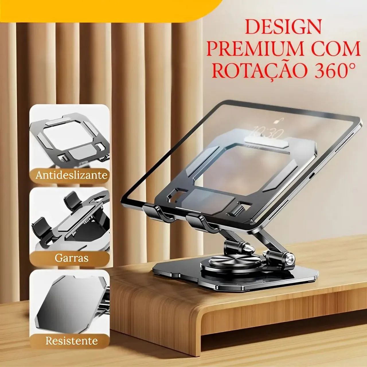 Suporte giratório de alumínio para tablete,celular - Foto 2