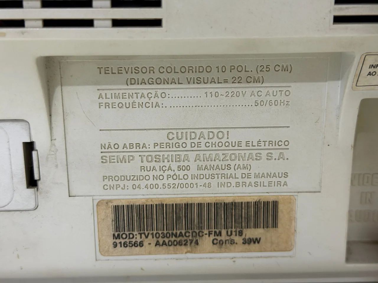 TV de tubo/games 10 polegadas semp baby modelo tv1030 - Foto 3