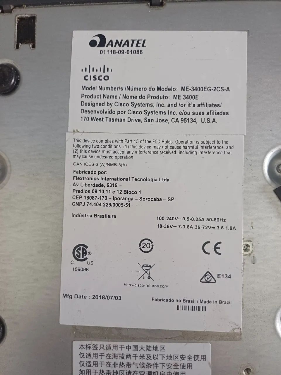 Switch cisco ME-3400EG-2CS-A - Foto 3