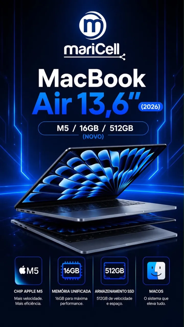 MacBook Air M5 2026 16GB/512GB/13,6 Novo na caixa - Notebooks
