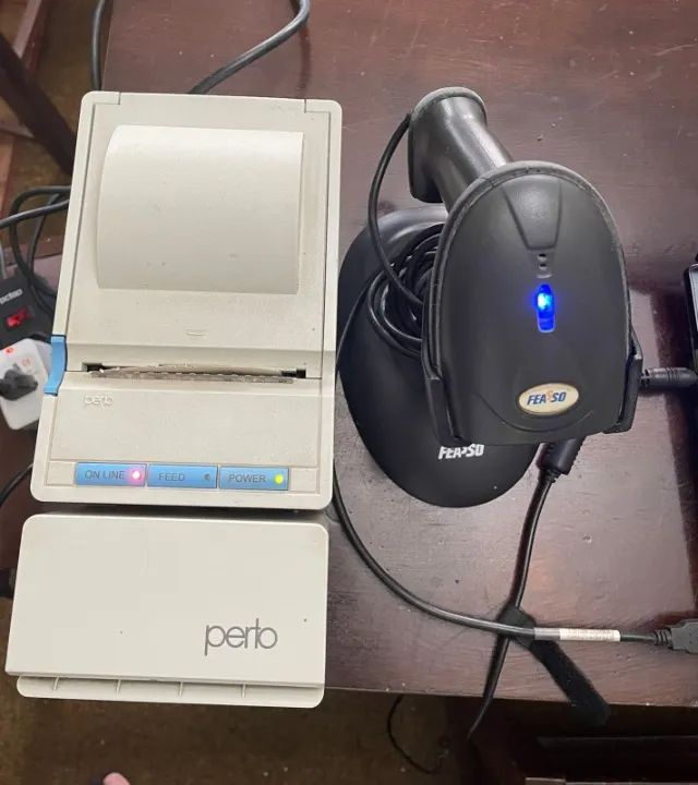 KIT IMPRESSORA DE CUPOM E AUTENTICADORA + LEITOR DE CODIGO DE BARRAS