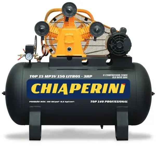 Compressor novo marca: Chiaperini 15 pés - 150 litros - 140lbrs - monofásico