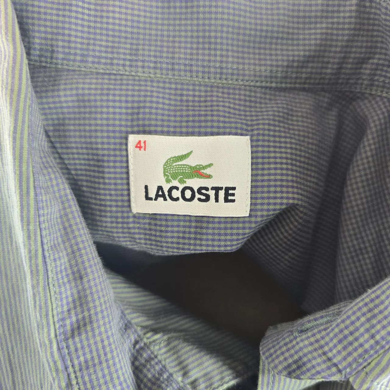 Camisa lacoste masculina G verde e roxa listrada  - Foto 5