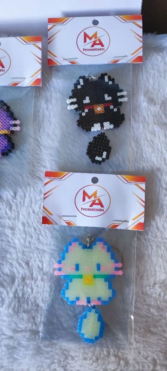 Chaveiros Hamabeads Gatinhos  - Foto 5