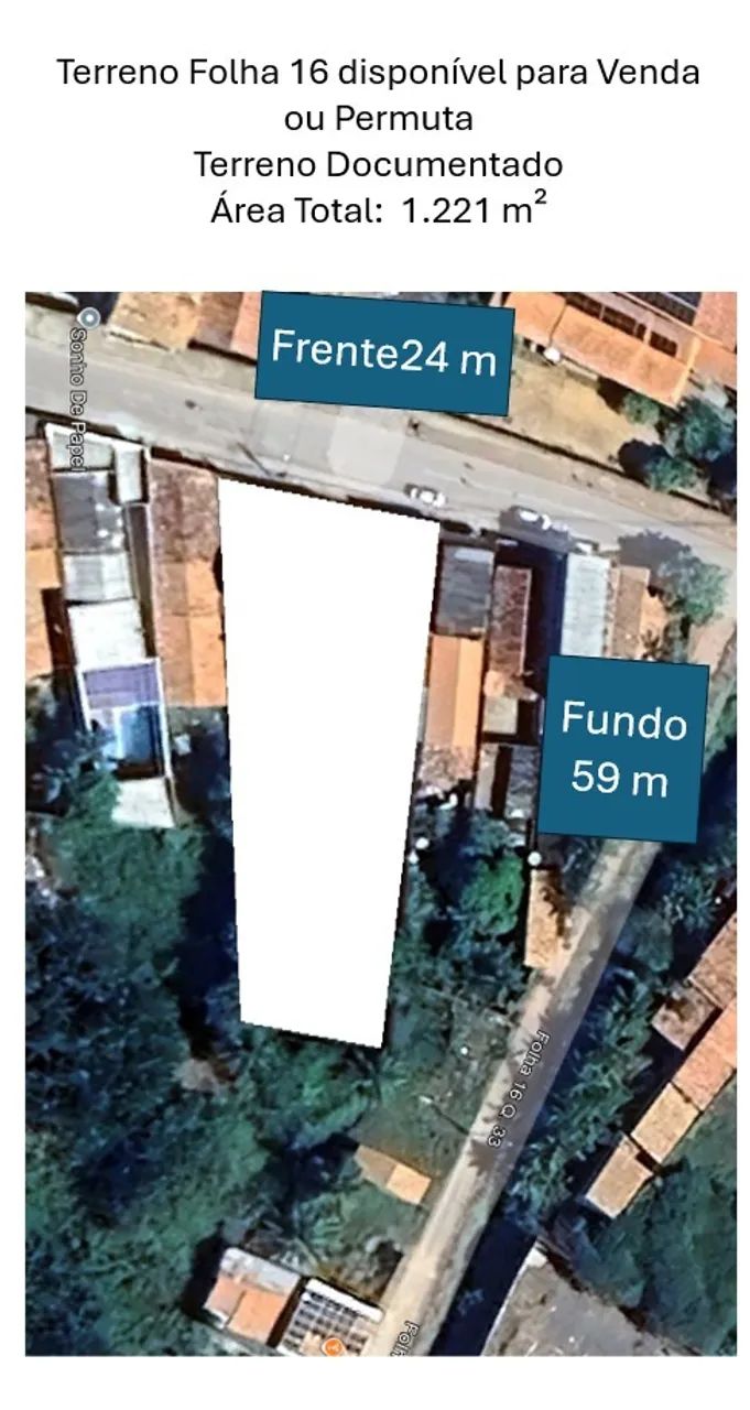 EXCELENTE TERRENO À VENDA EM MARABÁ - FOLHA 16 - Foto 2