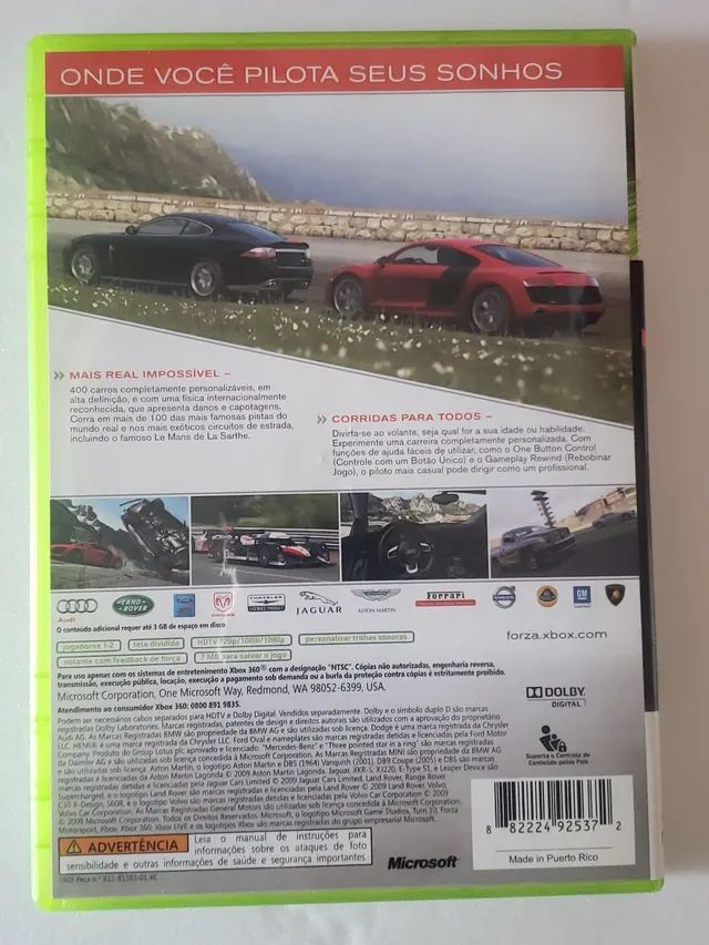 Jogo Forza Motorsport 3 - Xbox 360 - Mídia Física