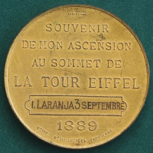 Medalha Rara Inauguração Da Torre Eiffel - 1889 - Foto 2