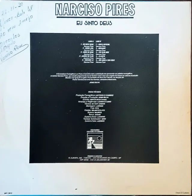 Lp Disco de Vinil Gospel Evangélico Narciso Pires - Eu Sinto Deus - Foto 2