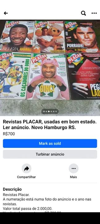Revistas placar, usadas em boas condições. Novo Hamburgo RS. - Foto 3