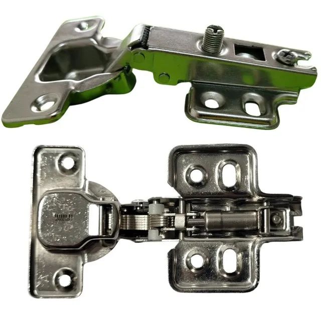 kit 4 Dobradiça Reta Inox c/ Amortecedor 35mm | Porta de Armário | Guarda Roupas - Foto 6